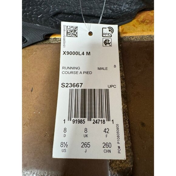 Mens 8.5 Adidas X9000L4 Triple Black Athletic Running Sneakers S23667 - Picture 8 of 8